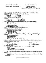 Đề kiểm tra học kì I Sinh học 7 (Đề 1) - Năm học 2016-2017 - Trường THCS Phạm Mệnh